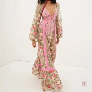 Robe Kimono Rose élégante et fluide pour un look raffiné