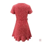 Robe kimono légère avec motif floral rouge