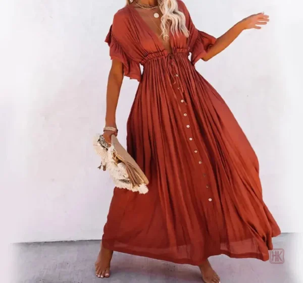 robe-kimono-rouille-stylee-1 Robe Kimono Rouille Stylée élégante pour un look tendance