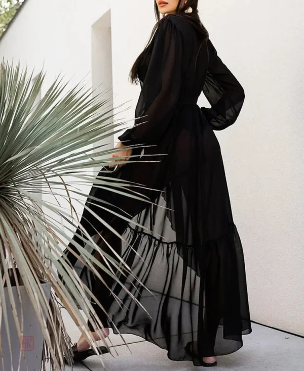 Robe longue kimono avec une touche sexy