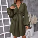 Robe Kimono Verte Olive Tendance