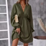 Robe Tendance Kimono Vert pour Femme