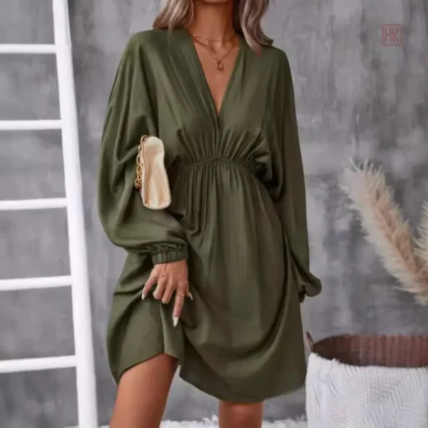 Robe Tendance Kimono Vert pour Femme
