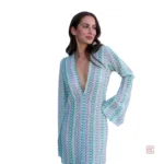 Robe kimono bleue, style chic et moderne