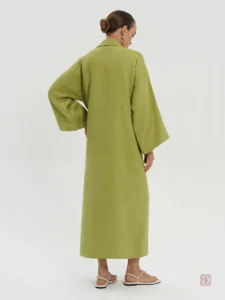 Maxi Robe Kimono Style Vert