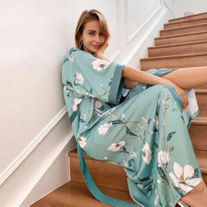 Robe Kimono Verte élégante et fluide