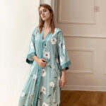 Robe verte style kimono pour un look décontracté