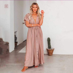 Robe kimono femme style décontracté, motif coloré