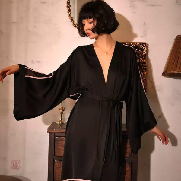 robe-noir-kimono-chic-1 Robe Kimono Noir Chic