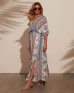 Robe d'été kimono à motifs colorés
