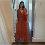 Robe Kimono élégante et colorée en orange