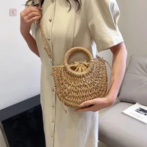 Sac à main en paille tissé pour un style tendance féminin