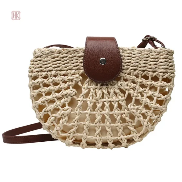 Sac en Paille Demi-lune, accessoire féminin chic
