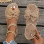 Sandales été femme avec nœud décoratif