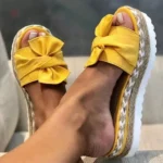 Sandales Compensées à Nœud pour femme