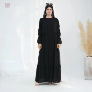 Abaya moderne à manches bouffantes, style kimono