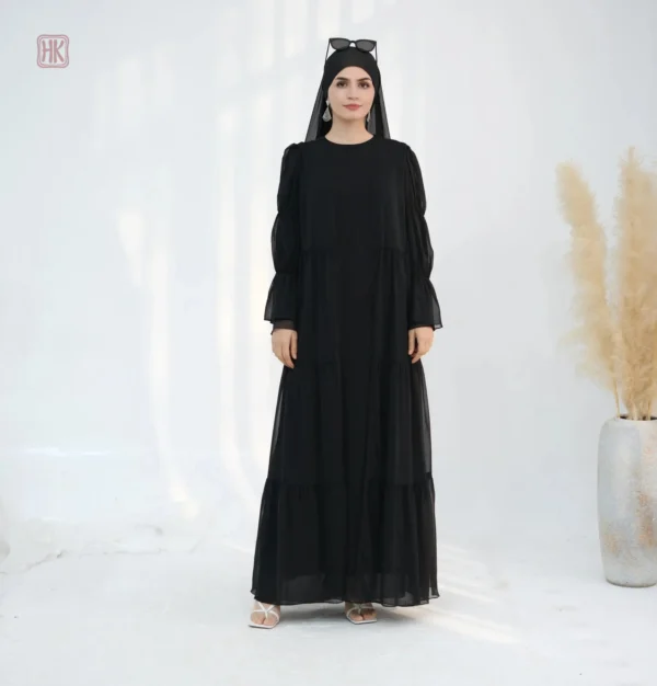 Abaya moderne à manches bouffantes, style kimono