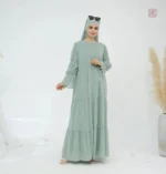Abaya en kimono vert d'eau pour un style élégant