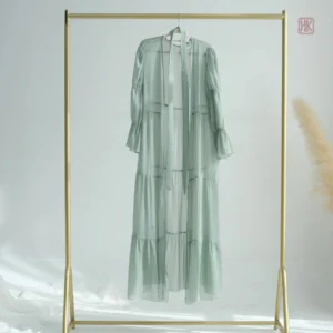 Kimono fluide vert d'eau, design moderne et raffiné