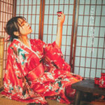 Robe longue inspirée du style japonais traditionnel