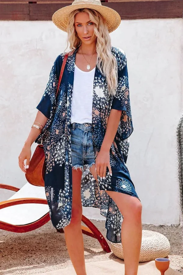 veste-bleue-kimono-stylee-1 Veste kimono bleue stylée pour femme
