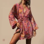 Veste courte colorée femme en style kimono