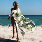 Veste de plage longue pour femme, style kimono