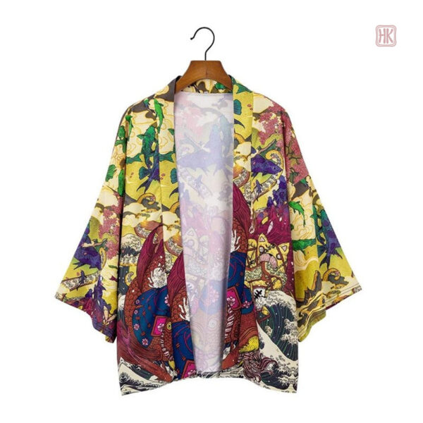 Veste kimono homme aux couleurs vives et design unique