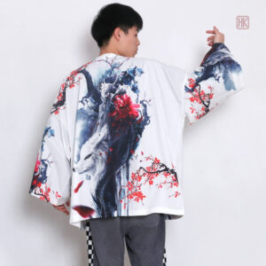 Veste kimono homme à motif floral
