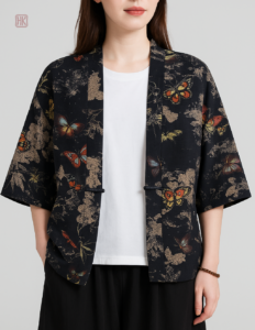 Veste Kimono Femme à motif papillon