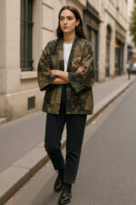 Veste Kimono avec motifs rétro pour un style unique