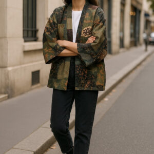 Veste Kimono avec motifs rétro pour un style unique