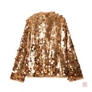Veste Ample à Paillettes, Style Kimono Féminin