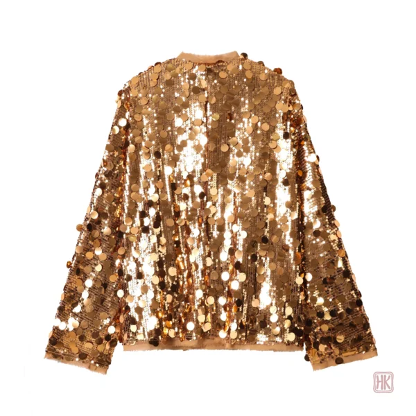Veste Ample à Paillettes, Style Kimono Féminin