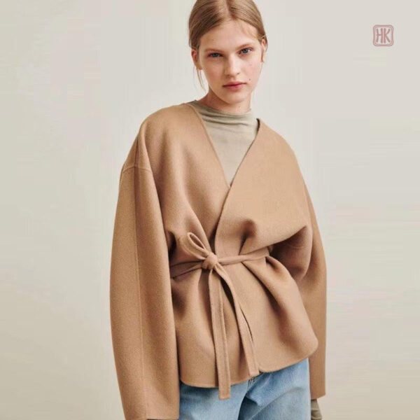 veste-kimono-beige-1 Veste Kimono Beige en Laine pour Femme