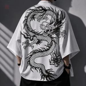 Veste Kimono Homme Blanche Dagon