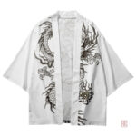Veste blanche style kimono, look décontracté