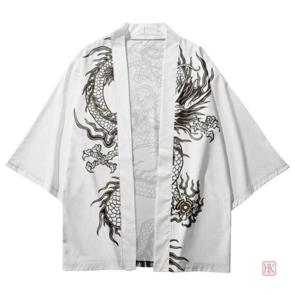 Veste blanche style kimono, look décontracté
