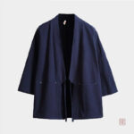 Kimono bleu pour homme en tissu léger