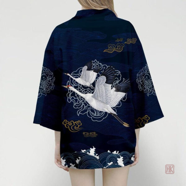 Kimono bleu nuit pour femme, idéal pour toutes occasions