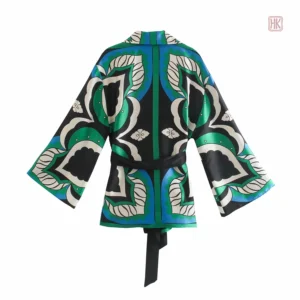 Veste légère à motifs de feuilles pour un style décontracté