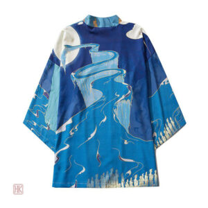 Veste kimono bleu pour homme, style moderne et unique