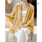 Veste Kimono Chic à Perles pour femme