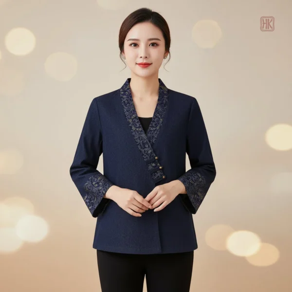 veste-kimono-chic-bleu-1 Veste Kimono Chic Bleu pour femme