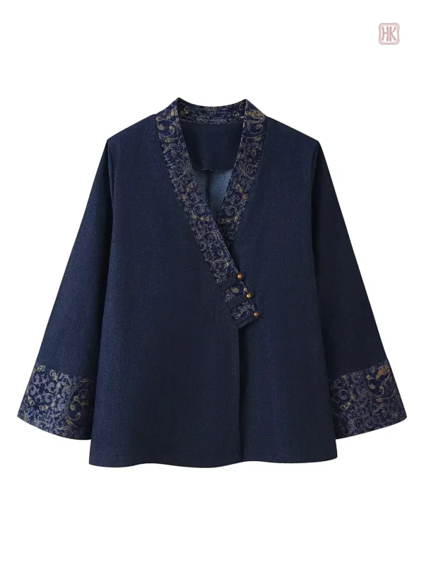 Veste kimono élégante en bleu