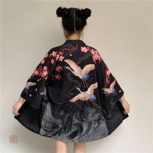 Veste kimono en coton japonais pour femme