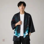 Veste Kimono Court pour homme, style guerrier