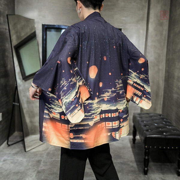 veste-kimono-court-japon-nuit-1 Veste kimono homme courte design japonais nuit
