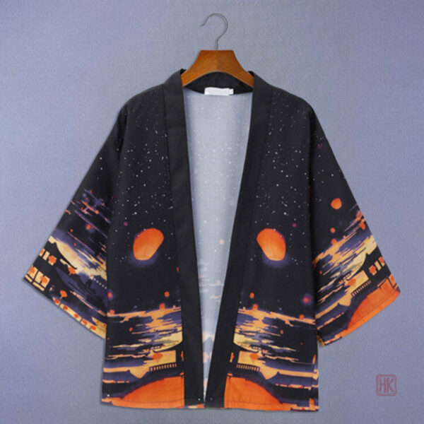 Veste courte kimono homme en tissu nuit élégant