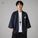 Veste Kimono Court Noir pour Homme